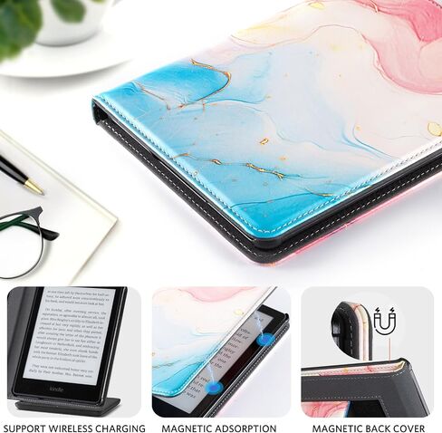 CoBak Case for Kindle Paperwhite - All New PU Leather Cover with Auto Sleep Wake, Hand Strap, Card Slot for Kindle Paperwhite Signature Edition and Kindle Paperwhite 11th Generation 2021 Released in Saudi Arabia