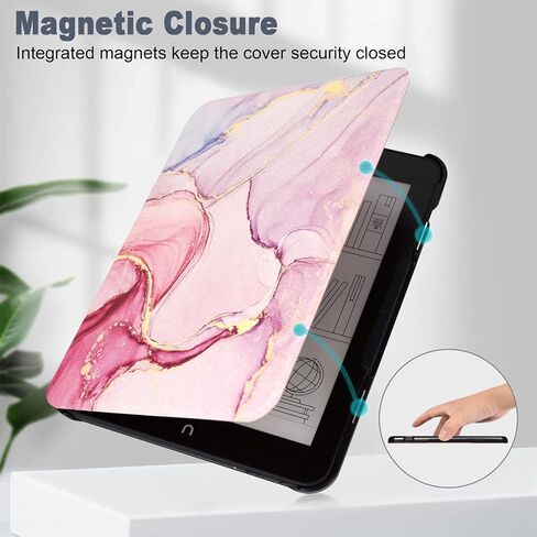 Caweet Case for Nook GlowLight 4 Plus 7.8" 2023 Release, Ultra Lightweight PU Leather Shell Cover with Magnetic Closure, Black in Saudi Arabia