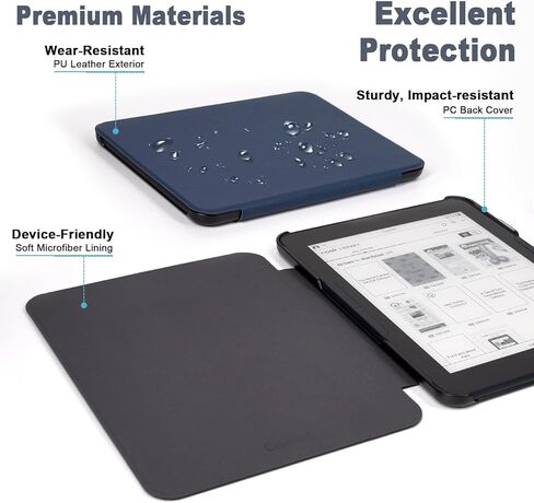 Caweet Case for Nook GlowLight 4 Plus 7.8" 2023 Release, Ultra Lightweight PU Leather Shell Cover with Magnetic Closure, Black in Kuwait