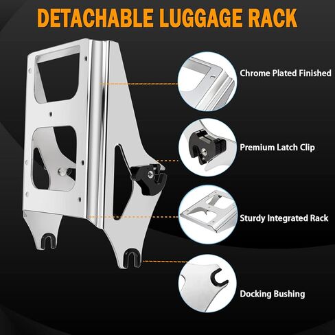 رف أمتعة قابل للفصل من الكروم PBYMT متوافق مع Harley Touring Street Glide Road King Electra Glide 2009-2013 in Kuwait