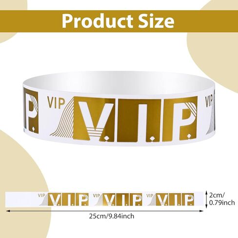 Sibba 200 Count Wrist Bands Wristband Badges Waterproof Paper Bracelets Coloreds Admission Festivals Party Events Arm Hand Labels Indexes Stamps Strap Office School Supplies(Golden/Silver) in Saudi Arabia