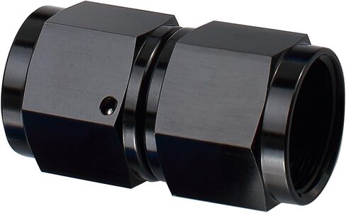 6AN Female Flare Swivel Coupler Aluminum 6 AN Fuel Hose Adapter Fittings Straight 9/16-18 Thread Black Anodized in Saudi Arabia