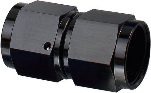 6AN Female Flare Swivel Coupler Aluminum 6 AN Fuel Hose Adapter Fittings Straight 9/16-18 Thread Black Anodized in Saudi Arabia