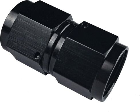 6AN Female Flare Swivel Coupler Aluminum 6 AN Fuel Hose Adapter Fittings Straight 9/16-18 Thread Black Anodized in Saudi Arabia