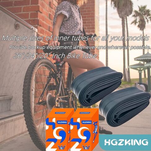 أنبوب الدراجة 26 × 1.95/26 × 2.125 أنبوب داخلي لأنابيب الدراجة الجبلية 26 بوصة 2 حزمة 26 أنبوب إطار دراجة-مطاط بوتيل (26-38 مم) in Kuwait