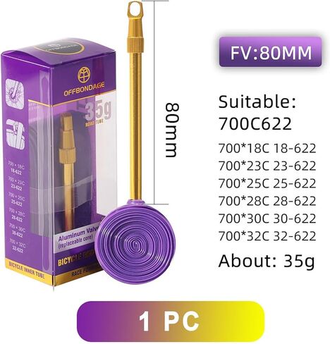 700x18C/23C/25C/28C/30C/32C الطريق الدراجة أنبوب داخلي من البولي يوريثان لإطار دراجة 60/80 مللي متر الألومنيوم بريستا صمام خفيفة in Kuwait