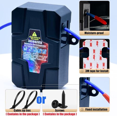 طفاية حريق أوتوماتيكية - طفاية حريق للسيارة - سهلة التركيب - تطفئ أنواع الحرائق A/B/C/E/F - مثبط حريق صغير لسيارات الدفع الرباعي، والشاحنات الصغيرة، والشاحنات، وRV (عبوة واحدة) in Kuwait