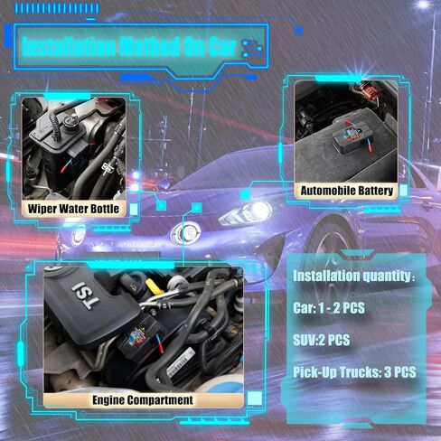 طفاية حريق أوتوماتيكية - طفاية حريق للسيارة - سهلة التركيب - تطفئ أنواع الحرائق A/B/C/E/F - مثبط حريق صغير لسيارات الدفع الرباعي، والشاحنات الصغيرة، والشاحنات، وRV (عبوة واحدة) in Kuwait