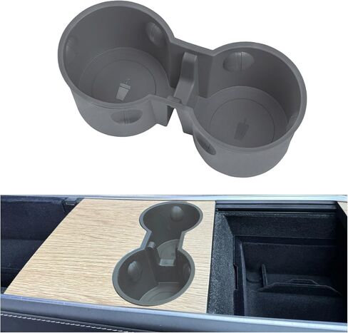 Cup Holder Insert for 2017-2023 Tesla Model 3, 2021-2024 Model Y, Center Console Slot Slip Limit Clip TPE Space Gray in Kuwait