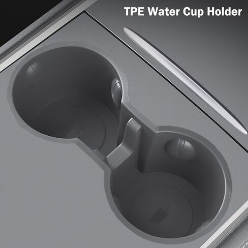 Cup Holder Insert for 2017-2023 Tesla Model 3, 2021-2024 Model Y, Center Console Slot Slip Limit Clip TPE Space Gray in Kuwait