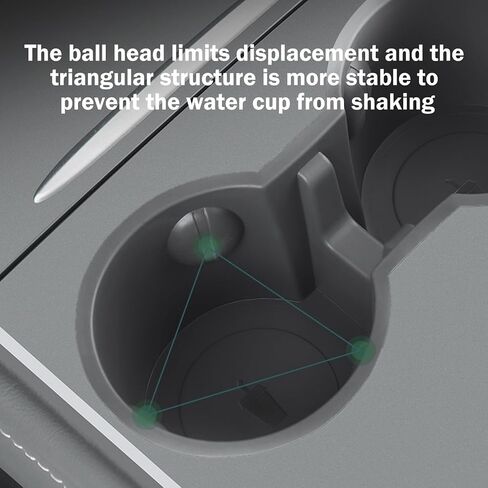 Cup Holder Insert for 2017-2023 Tesla Model 3, 2021-2024 Model Y, Center Console Slot Slip Limit Clip TPE Space Gray in Kuwait