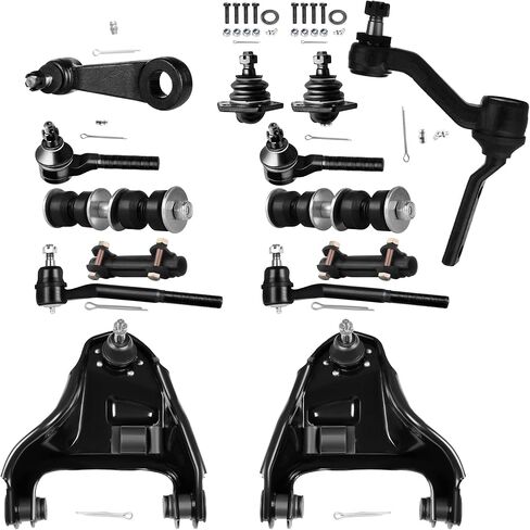 SCITOO 14pcs 4WD Front Suspension Kit Upper Control Arm Lower Ball Joints Sway Bar Links Inner Outer Tie Rods Adjusting Sleeves Fit 1998-2004 For Chevy S10 1998-2001 For GMC Jimmy in Saudi Arabia
