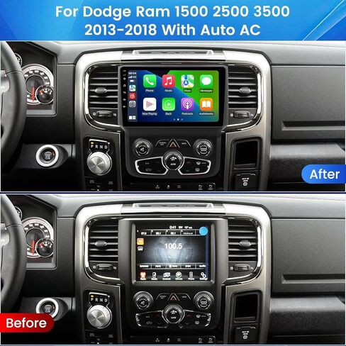 Andorid 13 8 Core 4+64GB راديو السيارة ستيريو لسيارة Dodge Ram 1500 2500 3500 2013-2019 استبدال ترقية وحدة رأس التيار المتردد التلقائي، 9 بوصات 1280x720 شاشة تعمل باللمس Car-Play/Android Auto، DSP/AM/FM/SWC/5G WiFi in Kuwait
