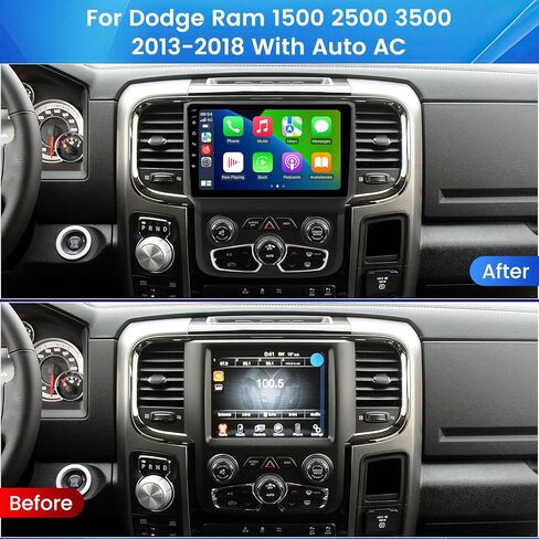 Andorid 13 8 Core 4+64GB Car Radio Stereo for Dodge Ram 1500 2500 3500 2013-2019 Automatic AC Head Unit Upgrade Replacement, 9" 1280x720 Touch Screen Car-Play/Android Auto,DSP/AM/FM/SWC/5G WiFi in Saudi Arabia