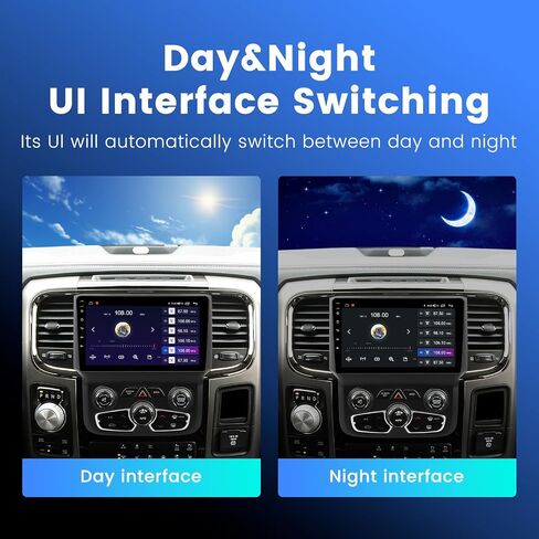 Andorid 13 8 Core 4+64GB Car Radio Stereo for Dodge Ram 1500 2500 3500 2013-2019 Automatic AC Head Unit Upgrade Replacement, 9" 1280x720 Touch Screen Car-Play/Android Auto,DSP/AM/FM/SWC/5G WiFi in Saudi Arabia