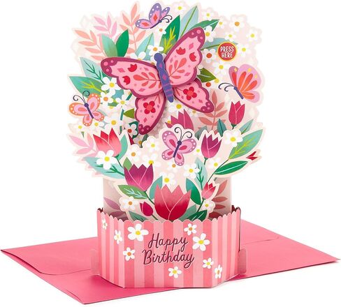 Hallmark Paper Wonder Musical Pop Up Birthday Card with Motion (Butterflies and Flowers) in Saudi Arabia