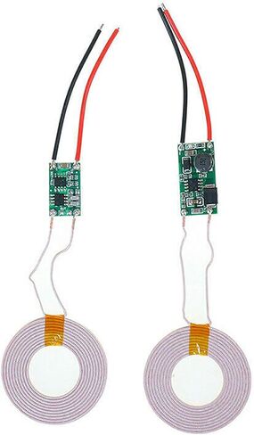 وحدة الشحن اللاسلكي Qi جهاز إرسال الشاحن الاستقرائي + وحدة إمداد الطاقة لجهاز الاستقبال DC 5V 2A (ملف القطر الخارجي 43 مم)-1 زوج in Kuwait
