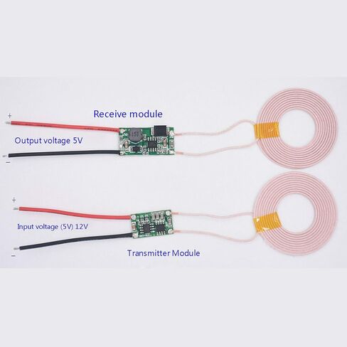 وحدة الشحن اللاسلكي Qi جهاز إرسال الشاحن الاستقرائي + وحدة إمداد الطاقة لجهاز الاستقبال DC 5V 2A (ملف القطر الخارجي 43 مم)-1 زوج in Kuwait