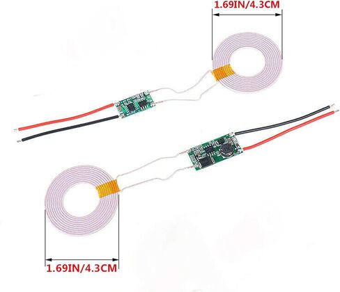 وحدة الشحن اللاسلكي Qi جهاز إرسال الشاحن الاستقرائي + وحدة إمداد الطاقة لجهاز الاستقبال DC 5V 2A (ملف القطر الخارجي 43 مم)-1 زوج in Kuwait