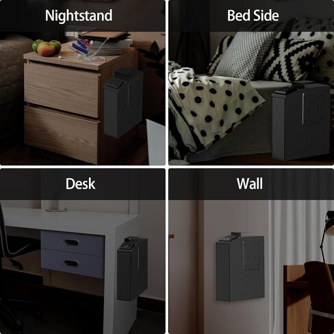 آمن للمسدس البيومتري، آمن للوصول السريع للمسدس مثالي لمنضدة النوم/المكتب/جانب السرير/الجدار/إلخ - رمز PIN والمفتاح in Kuwait