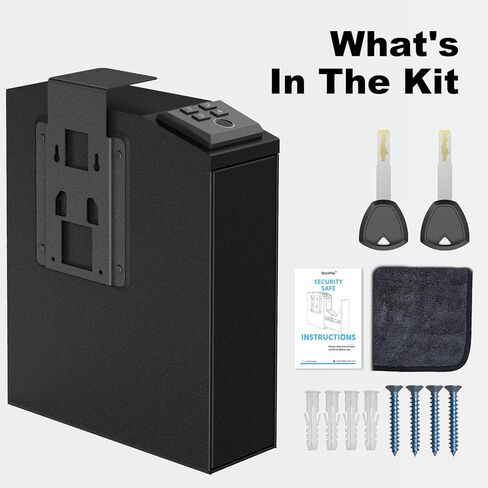 آمن للمسدس البيومتري، آمن للوصول السريع للمسدس مثالي لمنضدة النوم/المكتب/جانب السرير/الجدار/إلخ - رمز PIN والمفتاح in Kuwait