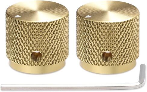 2PCS Guitar Knob, All Aluminum Potentiometer Gold Control Knob, Diameter 20mm, Height 18mm, Suitable for Electric Guitar, Bass, etc. Volume Audio Control Knob with 6mm Diameter Spindle in Saudi Arabia