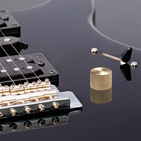 2PCS Guitar Knob, All Aluminum Potentiometer Gold Control Knob, Diameter 20mm, Height 18mm, Suitable for Electric Guitar, Bass, etc. Volume Audio Control Knob with 6mm Diameter Spindle in Saudi Arabia