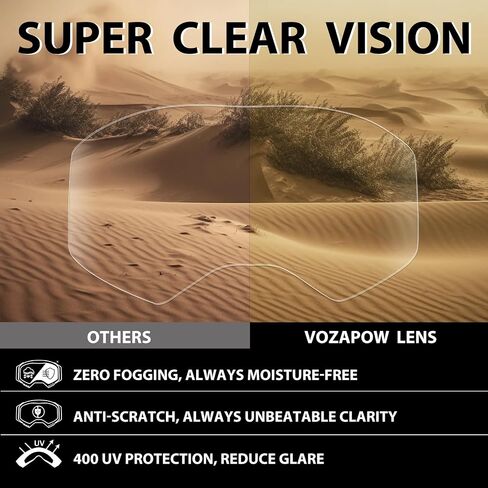 Dirt Bike Goggles, OTG Motocross Goggles ATV Goggles for Men, Women, Adult, Youth, Wide Vision Motorcycle Goggles in Saudi Arabia