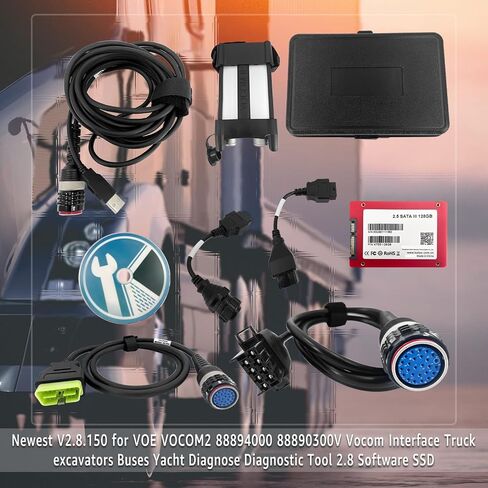 أحدث إصدار V2.8.150 لـ VOE VOCOM2 88894000 88890300V Vocom Interface حفارات الشاحنات الحافلات اليخوت أداة تشخيصية مع برنامج 2.8 SSD in Saudi Arabia