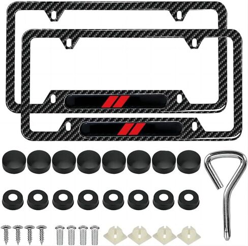 2Pcs Aluminum Alloy License Plate Holder License Plate Frames with Screw Caps Compatible with Toyota 4runner Tacoma Tundra in Kuwait