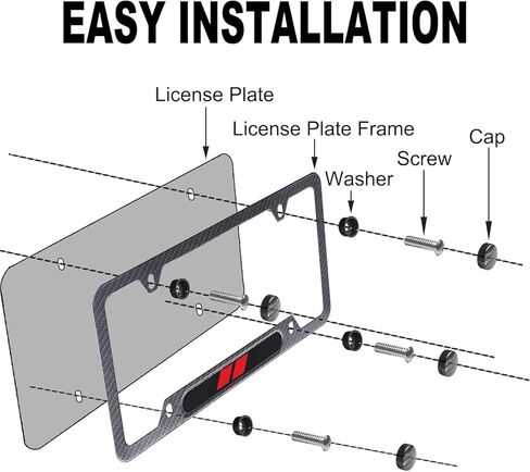 2Pcs Aluminum Alloy License Plate Holder License Plate Frames with Screw Caps Compatible with Toyota 4runner Tacoma Tundra in Kuwait
