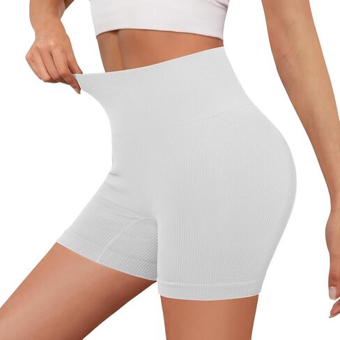 DIBAOLONG Womens Yoga Shorts High Waisted Tummy Control Gym Workout Biker Running Butt Lifting Booty Shorts in Saudi Arabia