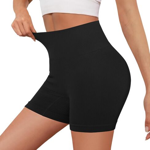 DIBAOLONG Womens Yoga Shorts High Waisted Tummy Control Gym Workout Biker Running Butt Lifting Booty Shorts in Saudi Arabia