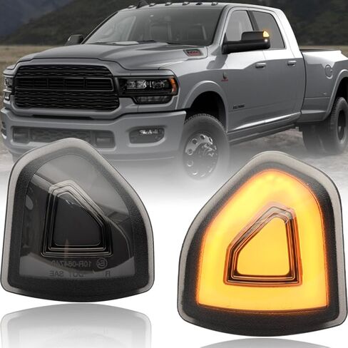 NJSBYL Amber LED Side Mirror Turn Signal Light Kits for 2021 2022 2023 Ram 1500 Classic 2500 3500 Smoked Lens Switchback White LED Marker Driving Parking Lights Towing Lighting 68460762AA 68460763AA in Saudi Arabia