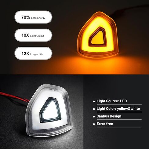 NJSBYL Amber LED Side Mirror Turn Signal Light Kits for 2021 2022 2023 Ram 1500 Classic 2500 3500 Smoked Lens Switchback White LED Marker Driving Parking Lights Towing Lighting 68460762AA 68460763AA in Saudi Arabia