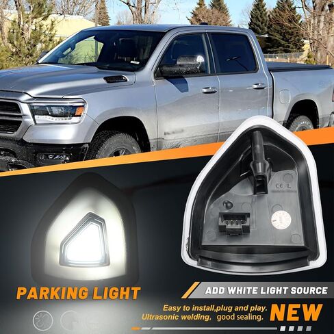 NJSBYL Amber LED Side Mirror Turn Signal Light Kits for 2021 2022 2023 Ram 1500 Classic 2500 3500 Smoked Lens Switchback White LED Marker Driving Parking Lights Towing Lighting 68460762AA 68460763AA in Saudi Arabia