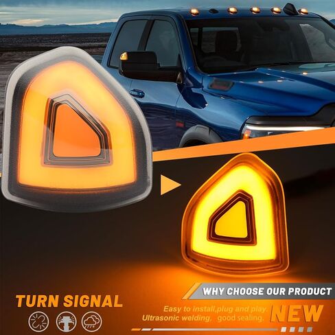 NJSBYL Amber LED Side Mirror Turn Signal Light Kits for 2021 2022 2023 Ram 1500 Classic 2500 3500 Smoked Lens Switchback White LED Marker Driving Parking Lights Towing Lighting 68460762AA 68460763AA in Saudi Arabia
