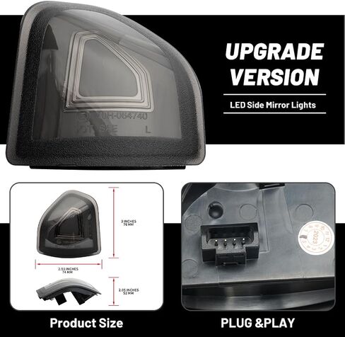 NJSBYL Amber LED Side Mirror Turn Signal Light Kits for 2021 2022 2023 Ram 1500 Classic 2500 3500 Smoked Lens Switchback White LED Marker Driving Parking Lights Towing Lighting 68460762AA 68460763AA in Saudi Arabia