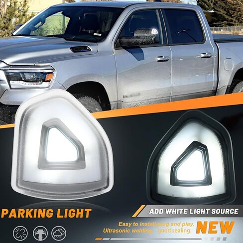 NJSBYL Amber LED Side Mirror Turn Signal Light Kits for 2021 2022 2023 Ram 1500 Classic 2500 3500 Smoked Lens Switchback White LED Marker Driving Parking Lights Towing Lighting 68460762AA 68460763AA in Saudi Arabia