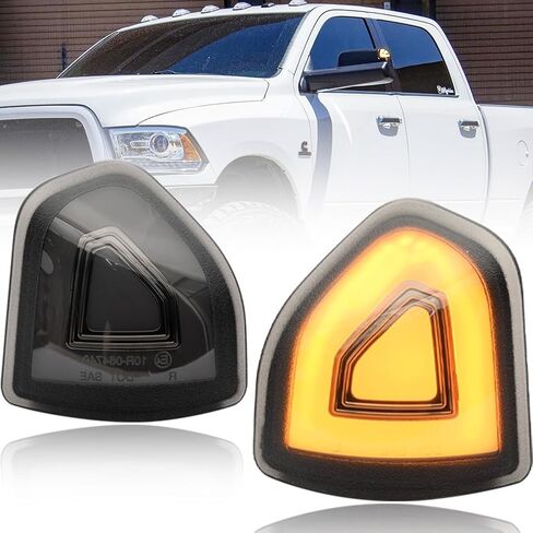 NJSBYL Amber LED Side Mirror Turn Signal Light Kits for 2021 2022 2023 Ram 1500 Classic 2500 3500 Smoked Lens Switchback White LED Marker Driving Parking Lights Towing Lighting 68460762AA 68460763AA in Saudi Arabia