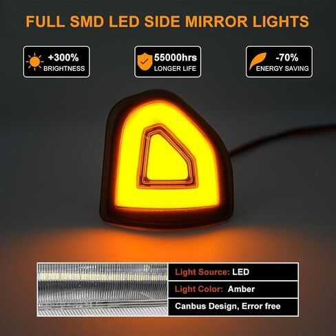 NJSBYL Amber LED Side Mirror Turn Signal Light Kits for 2021 2022 2023 Ram 1500 Classic 2500 3500 Smoked Lens Switchback White LED Marker Driving Parking Lights Towing Lighting 68460762AA 68460763AA in Saudi Arabia