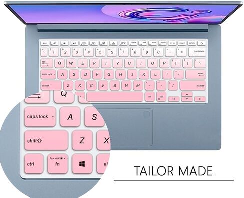 غطاء لوحة مفاتيح من السيليكون لجهاز ASUS VivoBook 14 X412FA مقاس 14 بوصة إصدار الولايات المتحدة الأمريكية - وردي متدرج in Saudi Arabia
