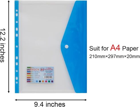 Plastic Binder Dividers 6 Pack A4 Folder with Snap Closure for 2/3/4/11 Ring Binders and Removable Mark Label in Broadwise, 6 Colors in Saudi Arabia
