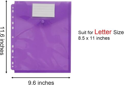 Plastic Binder Dividers 6 Pack A4 Folder with Snap Closure for 2/3/4/11 Ring Binders and Removable Mark Label in Broadwise, 6 Colors in Saudi Arabia