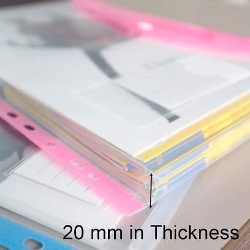 Plastic Binder Dividers 6 Pack A4 Folder with Snap Closure for 2/3/4/11 Ring Binders and Removable Mark Label in Broadwise, 6 Colors in Saudi Arabia