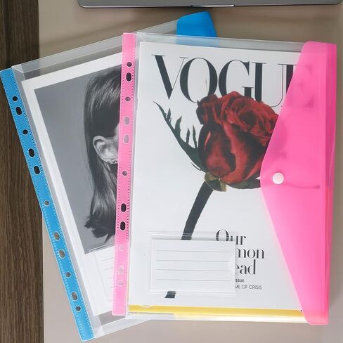 Plastic Binder Dividers 6 Pack A4 Folder with Snap Closure for 2/3/4/11 Ring Binders and Removable Mark Label in Broadwise, 6 Colors in Saudi Arabia