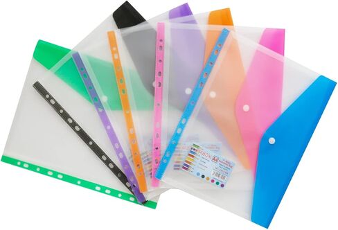 Plastic Binder Dividers 6 Pack A4 Folder with Snap Closure for 2/3/4/11 Ring Binders and Removable Mark Label in Broadwise, 6 Colors in Saudi Arabia