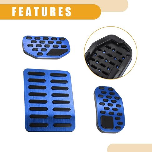 وسادات الدواسة - وسادات دواسة الفرامل الأوتوماتيكية وغطاء دواسة الراحة - لسيارة Ford F-150 2021-2023 بلاستيك معدني أسود وأحمر - مجموعة واحدة in Kuwait