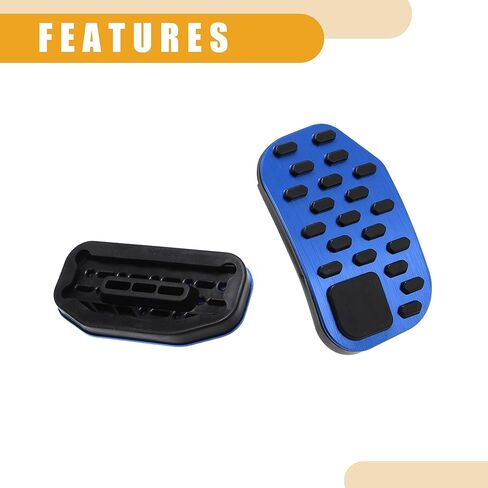 وسادات الدواسة - وسادات دواسة الفرامل الأوتوماتيكية وغطاء دواسة الراحة - لسيارة Ford F-150 2021-2023 بلاستيك معدني أسود وأحمر - مجموعة واحدة in Kuwait