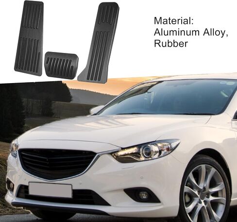 Anti Slip No Drilling Pedal Covers Foot Pedal Pads for Mazda 3 2014-2018 Aluminum Alloy Black(Set of 3) in Saudi Arabia